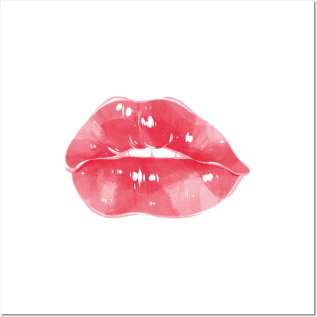 Red Lips Wall Art by Feminist Vibes